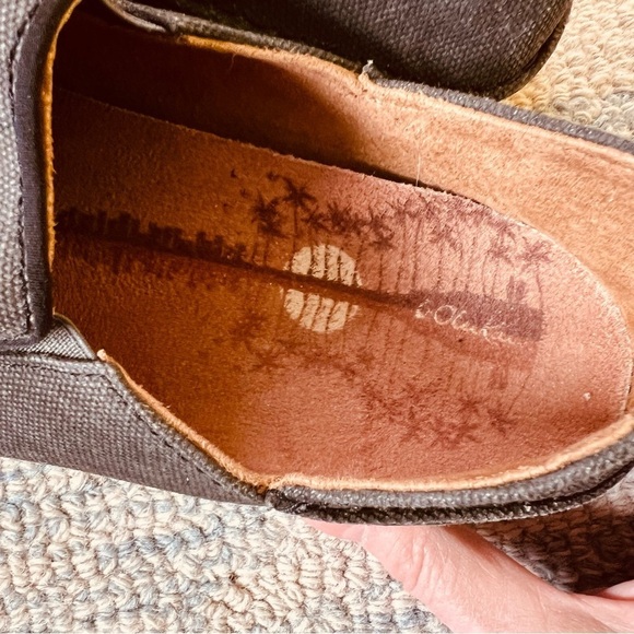 OluKai Waialua Canvas Shoes with Anatomical Footbed Charcoal Gray SIZE 10 - Picture 9 of 12